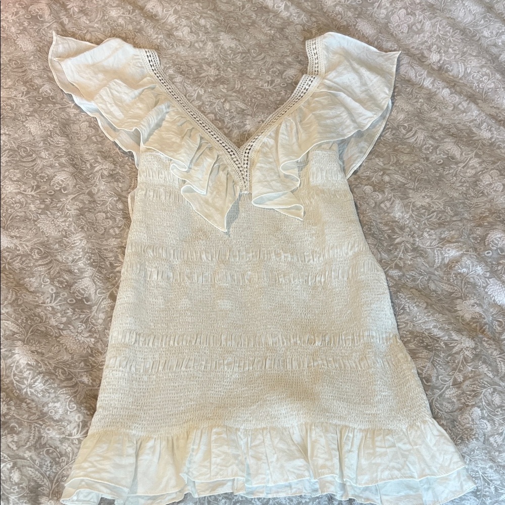 DO+BE White Ruffle Mini Dress